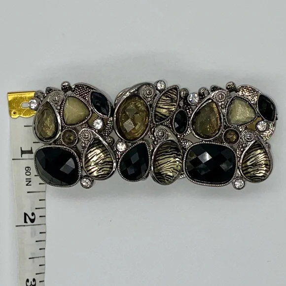 Stretchy Wide Cuff Statement Bracelet - Picture 5 of 8